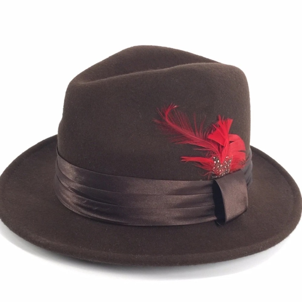 Vintage 80’s St. Patrick wool Dark Brown Fedora with Satin Lining hat